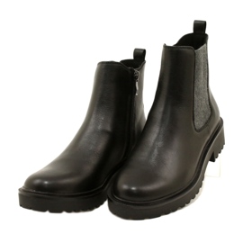 Caprice Botas de couro feminino no capricho mais grosso 9-25419-41 022 Black preto 3