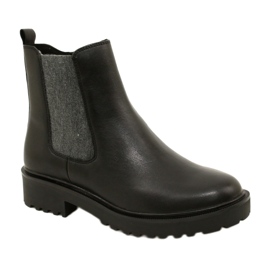 Caprice Botas de couro feminino no capricho mais grosso 9-25419-41 022 Black preto 1