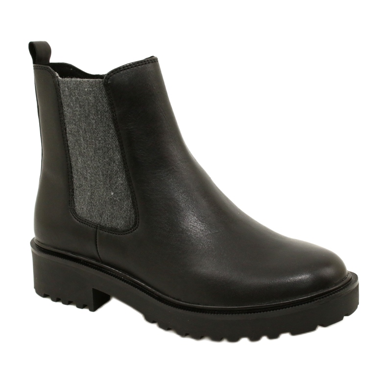 Caprice Botas de couro feminino no capricho mais grosso 9-25419-41 022 Black preto 1
