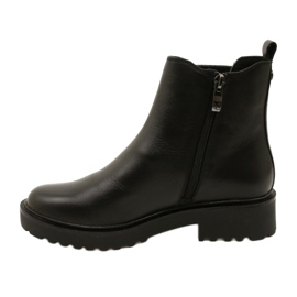 Caprice Botas de couro feminino no capricho mais grosso 9-25419-41 022 Black preto 2