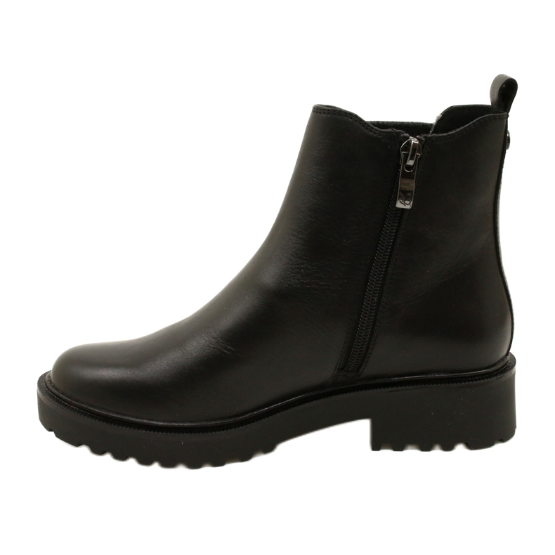 Caprice Botas de couro feminino no capricho mais grosso 9-25419-41 022 Black preto 2