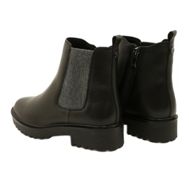 Caprice Botas de couro feminino no capricho mais grosso 9-25419-41 022 Black preto 4