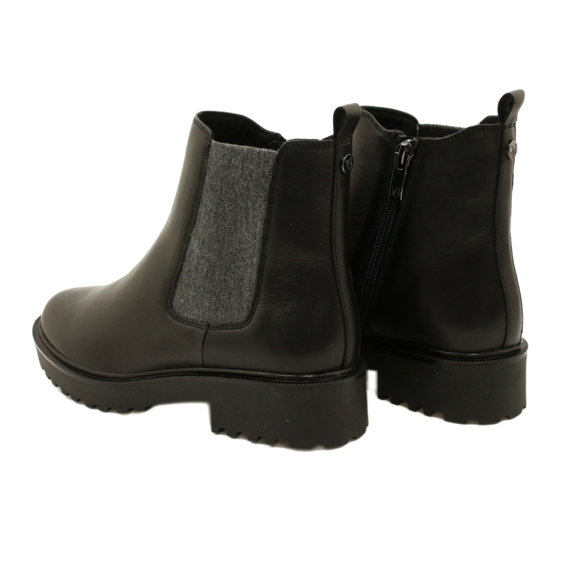 Caprice Botas de couro feminino no capricho mais grosso 9-25419-41 022 Black preto 4