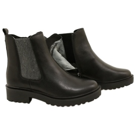 Caprice Botas de couro feminino no capricho mais grosso 9-25419-41 022 Black preto 5