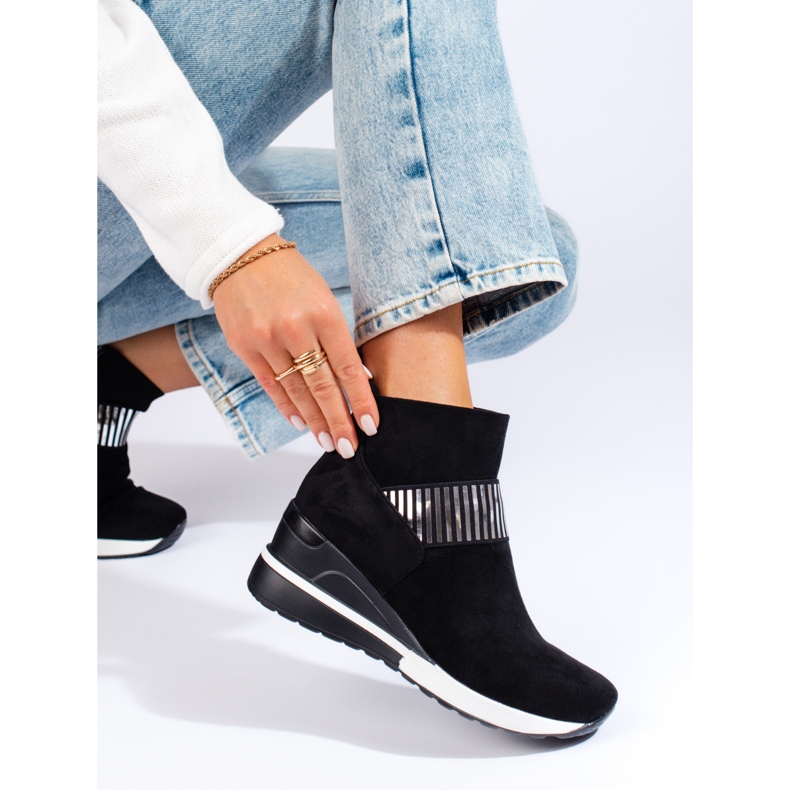 W. Potocki Botas esportivas femininas quentes Potocki preto 1