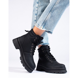 Botas pretas com atacadores Shelovet para mulher preto 1 Botas pretas com atacadores Shelovet para mulher preto 1