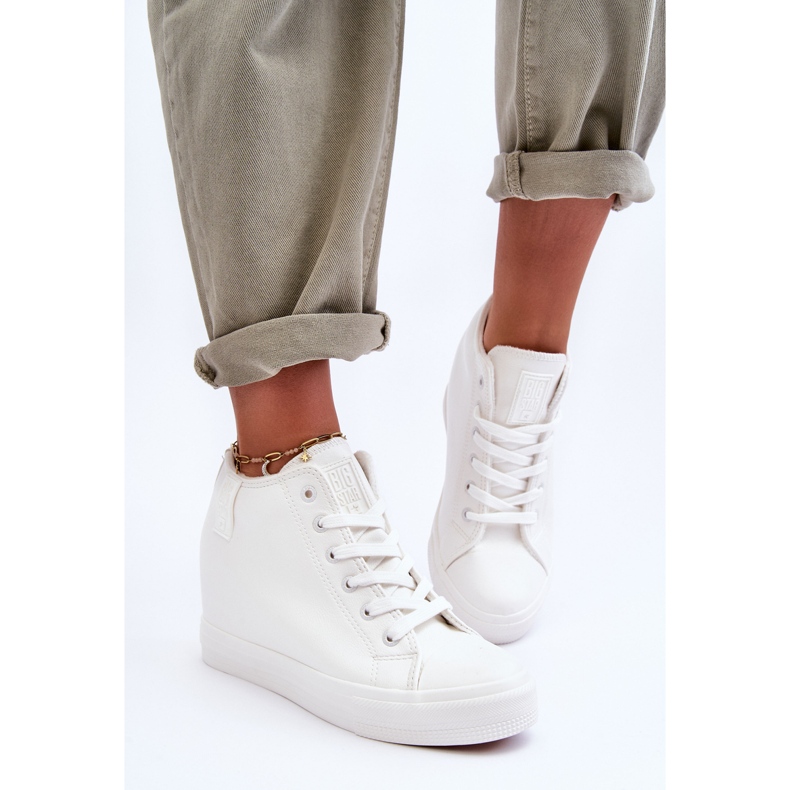 Tênis feminino de couro Big Star MM274002 branco 1