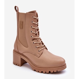 Vinceza Botim Feminino Couro Bege Esnar 2