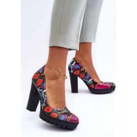 Sapatos de salto de couro Maciejka 02629-56 multicoloridos 1