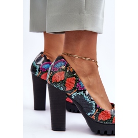 Sapatos de salto de couro Maciejka 02629-56 multicoloridos 2