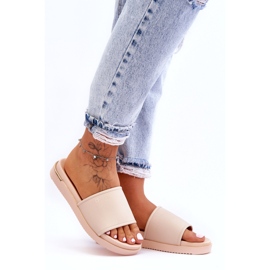 Chinelos plataforma femininos Big Star LL274933 bege 2