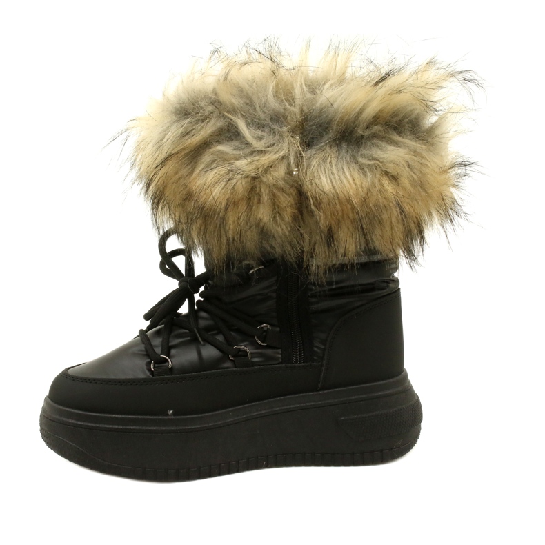 News Botas de neve femininas com peles 23SN26-6567 preto 4