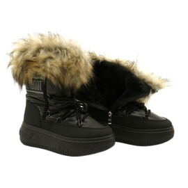 News Botas de neve femininas com peles 23SN26-6567 preto 7