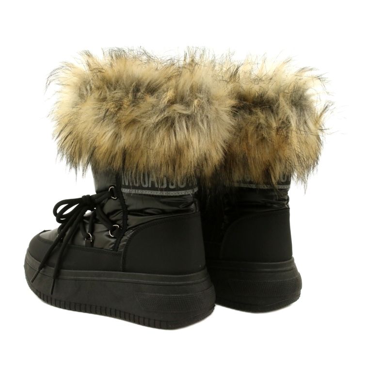 News Botas de neve femininas com peles 23SN26-6567 preto 6
