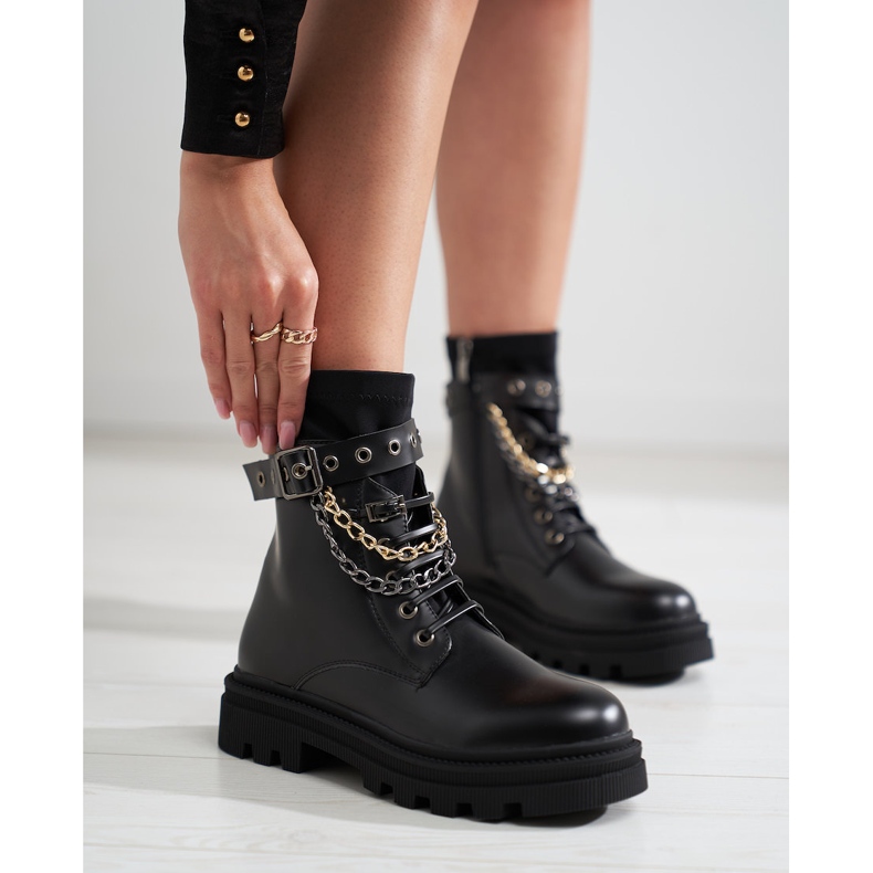 Trabalhadoras femininas com correntes Shelovet preto 1