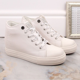 Tênis feminino com cunha branco Big Star EE274128 2