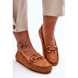 PG1 Mocassim feminino de camurça com decoração marrom Dionira 1