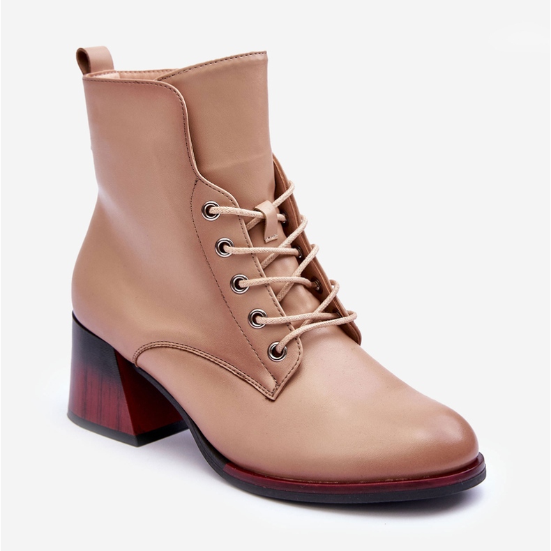 Vinceza Botas Salto Alto Luloshe Bege 2