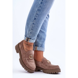 Laura Messi Sapatos Femininos de Camurça com Decoração Bege Escuro Rosefalls 1