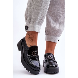 Laura Messi Sapatos Femininos de Couro com Decoração Preto Rosefalls 1