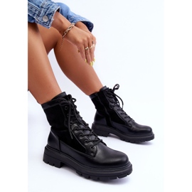 FD1 Botas Femininas de Trabalho em Couro Preto Faustina 1