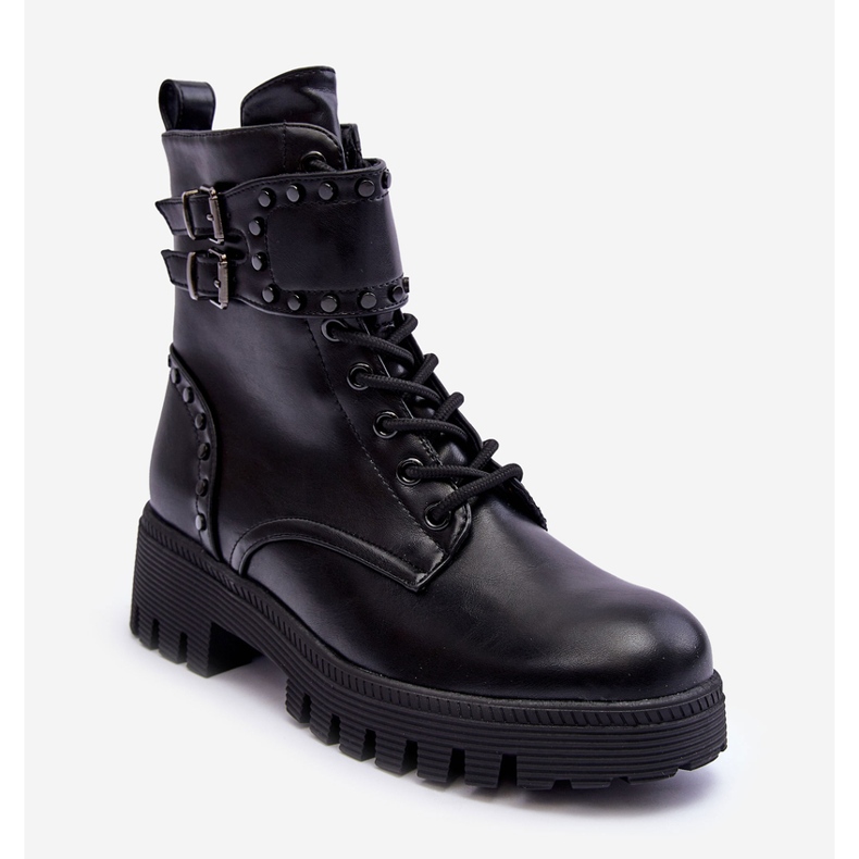 FD1 Botas de trabalho pretas com enfeites Carshen preto 2 FD1 Botas de trabalho pretas com enfeites Carshen preto 2
