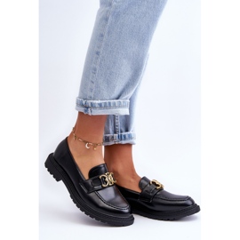 PS1 Mocassim feminino salto baixo preto Sincias 1