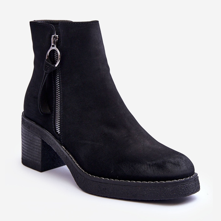 WS1 Botas femininas de camurça clássicas pretas Limoso preto 1