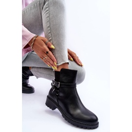 Botas femininas com listras Black Minks preto 2