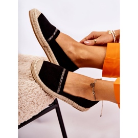 S.Barski Alpargatas femininas clássicas pretas Slip-On Cersei preto 5