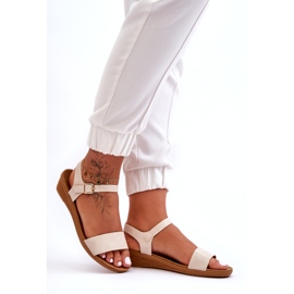 Arya Classic Sandália de cunha baixa bege 4