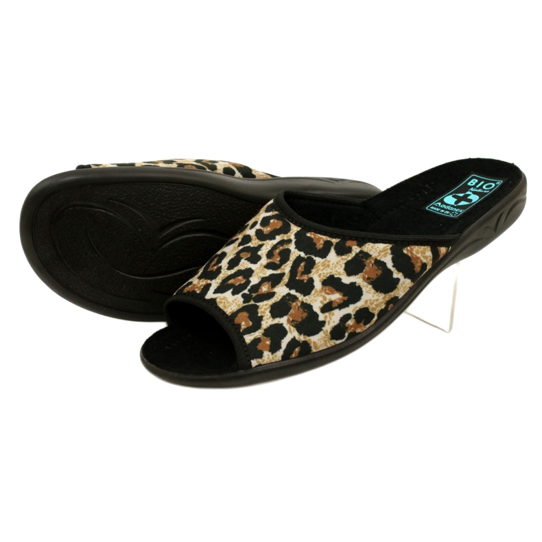Chinelos leopardo de mulher Adanex 16833 preto 4