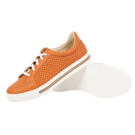 WASAK Sapatos femininos tênis de couro 0675W laranja 3