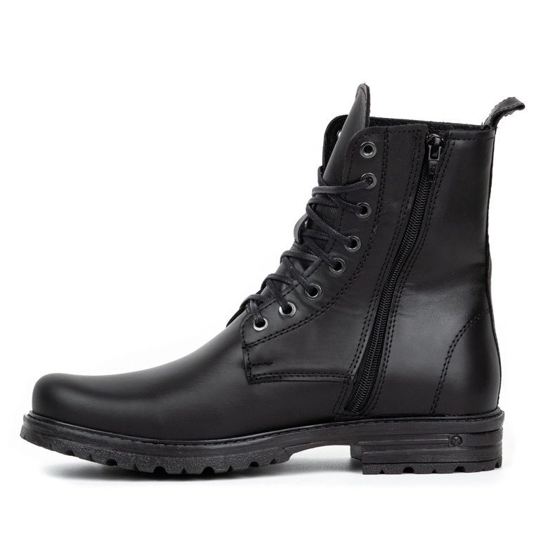 Polbut Botas Chelsea de homem militar polaco 2118ŚW pele preta preto 1