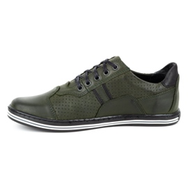 Polbut Sapatos masculinos casuais de couro 1801p verde 1