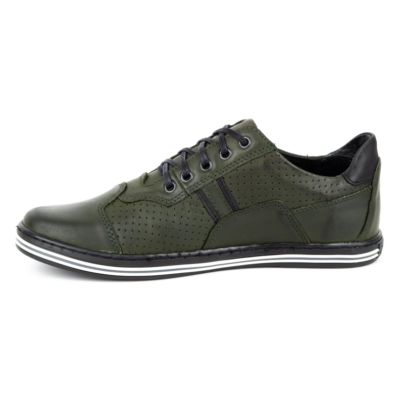 Polbut Sapatos masculinos casuais de couro 1801p verde 1