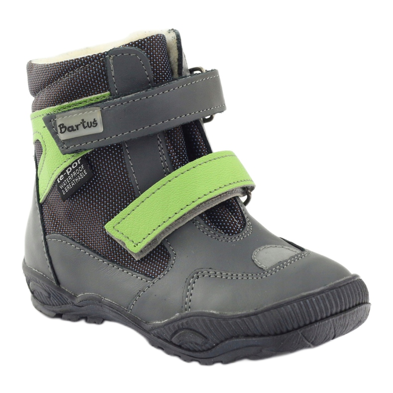 Bartuś Botuś Boots Boots com membrana 315 para velcro cinza/verde 1