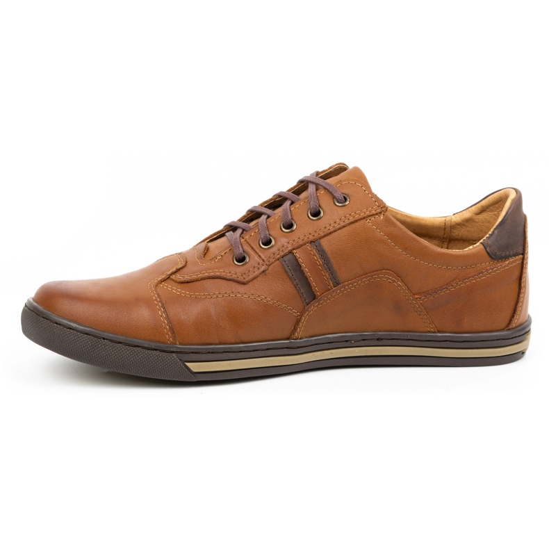 Polbut Sapatos casuais masculinos 1801N Axe Camel marrom 1