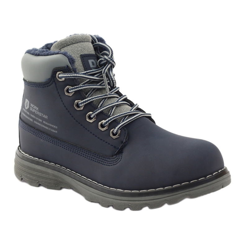 DK Botas de inverno para caminhada com zíper 75009 azul marinho cinza 1 DK Botas de inverno para caminhada com zíper 75009 azul marinho cinza 1