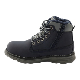 DK Botas de inverno para caminhada com zíper 75009 azul marinho cinza 2 DK Botas de inverno para caminhada com zíper 75009 azul marinho cinza 2