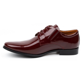Olivier Sapatos masculinos de couro formal com couro envernizado 480 cereja vermelho 1