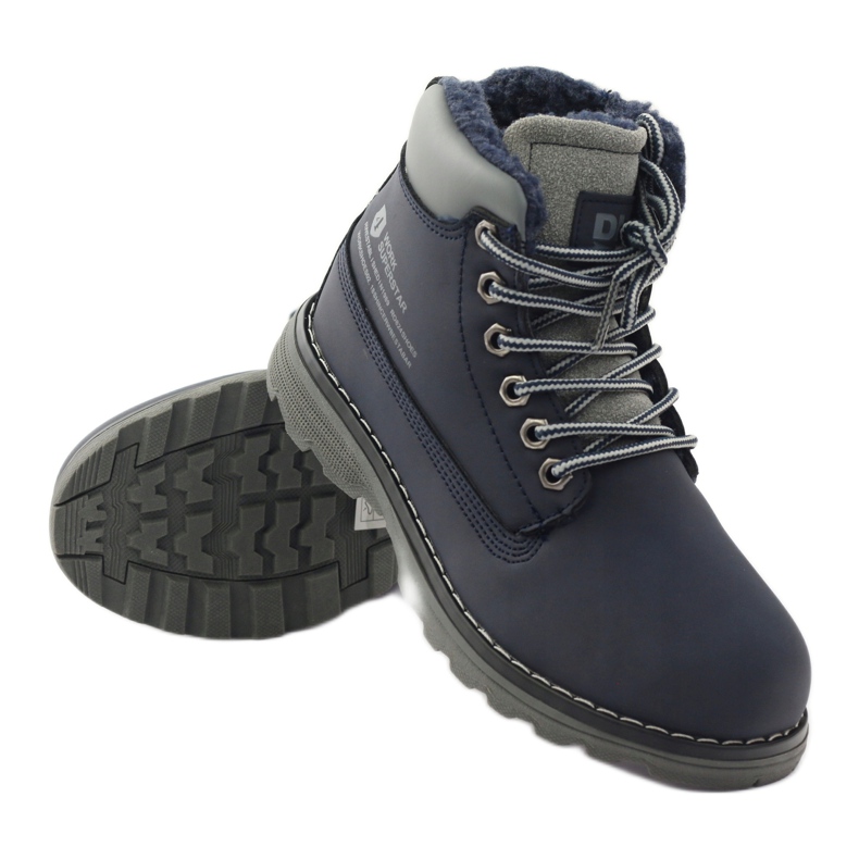 DK Botas de inverno para caminhada com zíper 75009 azul marinho cinza 3 DK Botas de inverno para caminhada com zíper 75009 azul marinho cinza 3