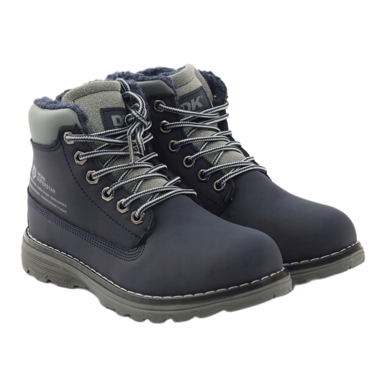 DK Botas de inverno para caminhada com zíper 75009 azul marinho cinza 4 DK Botas de inverno para caminhada com zíper 75009 azul marinho cinza 4