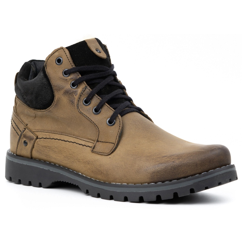 KOMODO Botas de inverno de homem em pele 885 azeitona verde 1