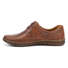 Olivier Sapatos de homem em pele com atacadores 60K castanho 1