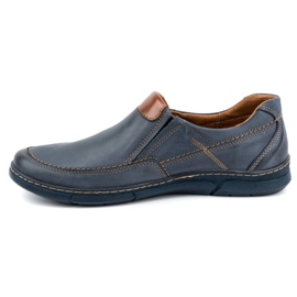 Olivier Sapatos de homem em pele tipo slip-on 62K azul marinho 1