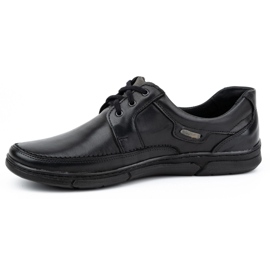 Olivier Sapatos de homem em pele com atacadores 60K pretos 1