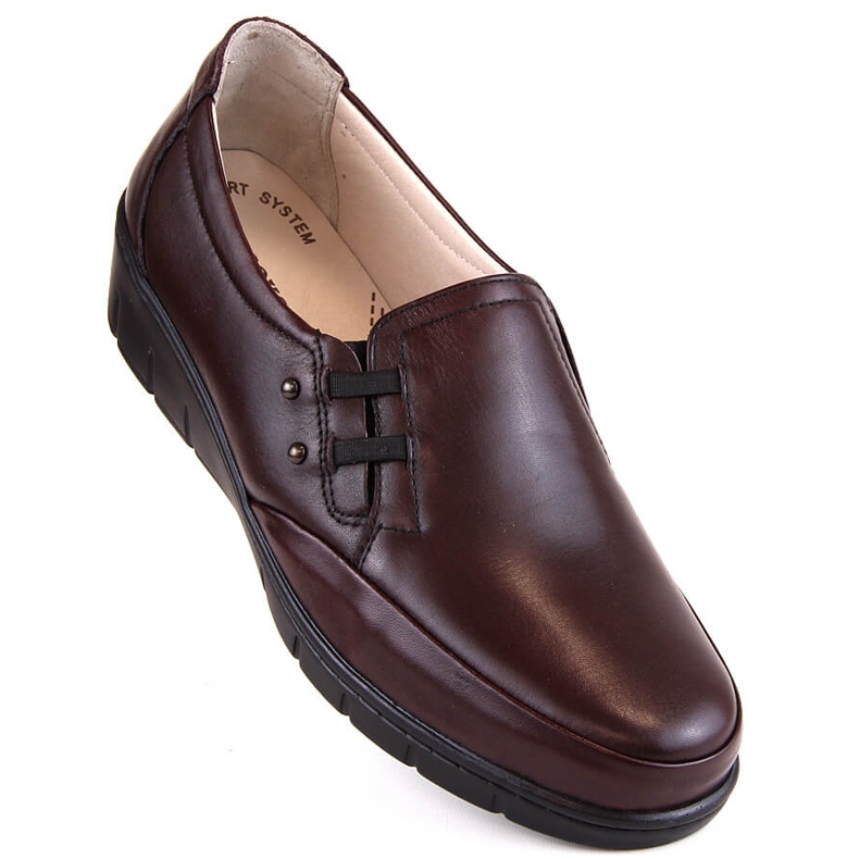 Sapatos femininos confortáveis de couro com elástico T.Sokolski J304 vermelho 1