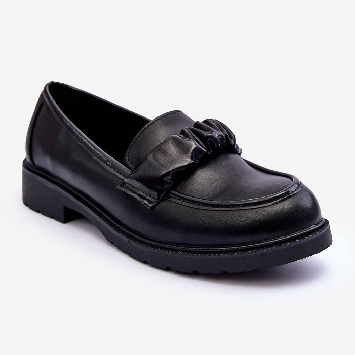 Mocassins de couro salto baixo preto S.Barski HY335 1