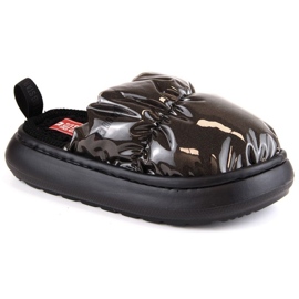 Chinelos para casa metálicos Big Star W INT1910 pretos 2